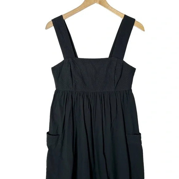 MADEWELL Cutout-Back Empire Cotton Midi Dress in Black SOLD - Picture 5 of 10